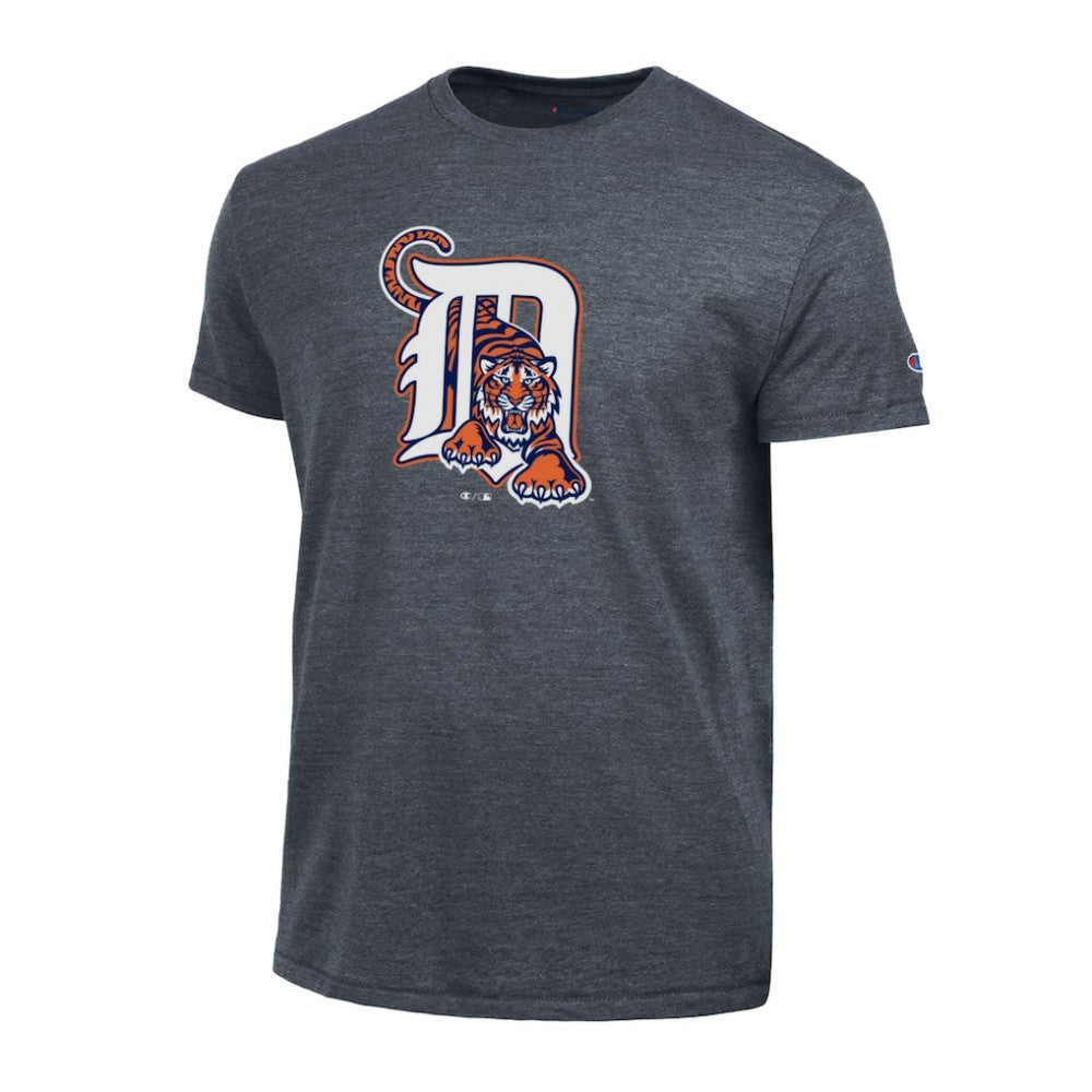 Detroit Tigers Champion Cooperstown Logo Tri-Blend T-Shirt Navy