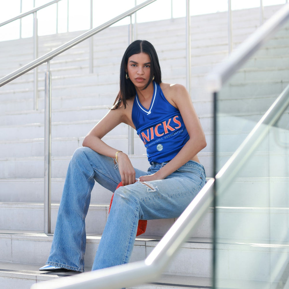 New York Knicks Off Season x NBA Women's Halter Top - Blue cheap