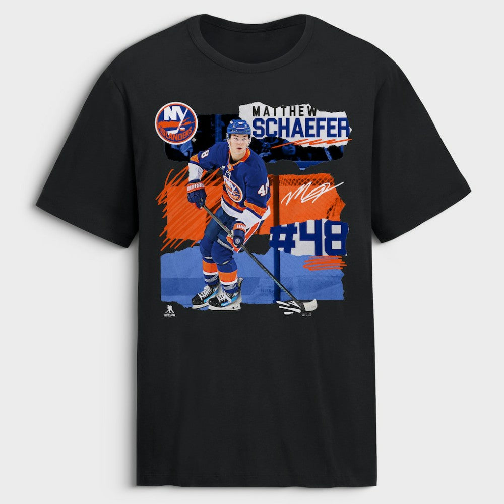 Matthew Schaefer New York Islanders Fresh Ice T-Shirt - Black T-shirts