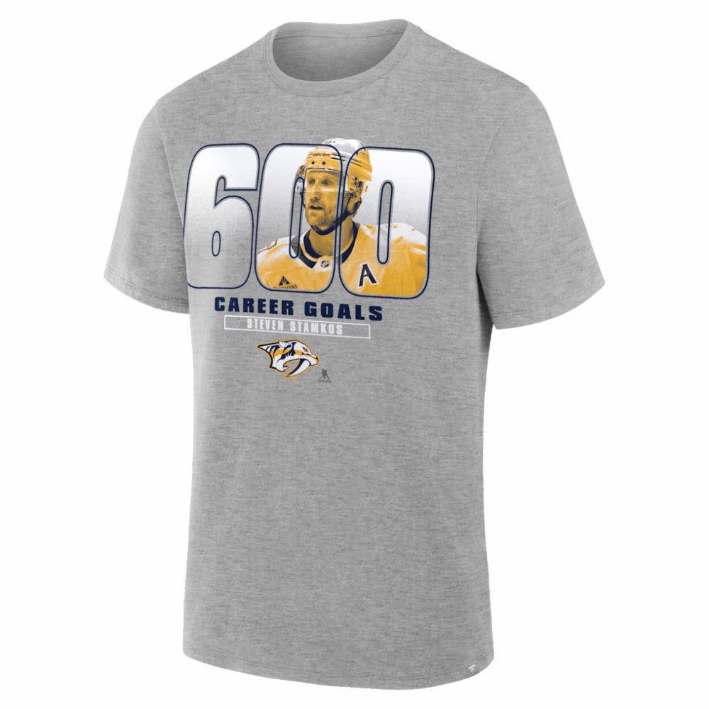 Steven Stamkos Nashville Predators 600th Career Goal T-Shirt - Gray T-shirts
