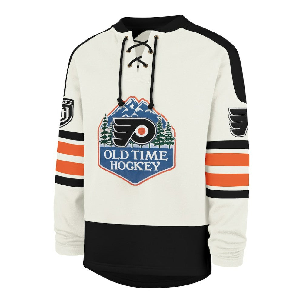 Philadelphia Flyers '47 Pond Hockey Trio Eternal Lacer Sweatshirt - Cream Sweatshirts