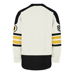 Boston Bruins '47 Pond Hockey Trio Eternal Lacer Sweatshirt - Cream Sweatshirts