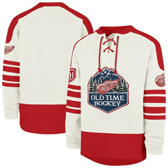 Detroit Red Wings '47 Pond Hockey Trio Eternal Lacer Sweatshirt - Cream Sweatshirts