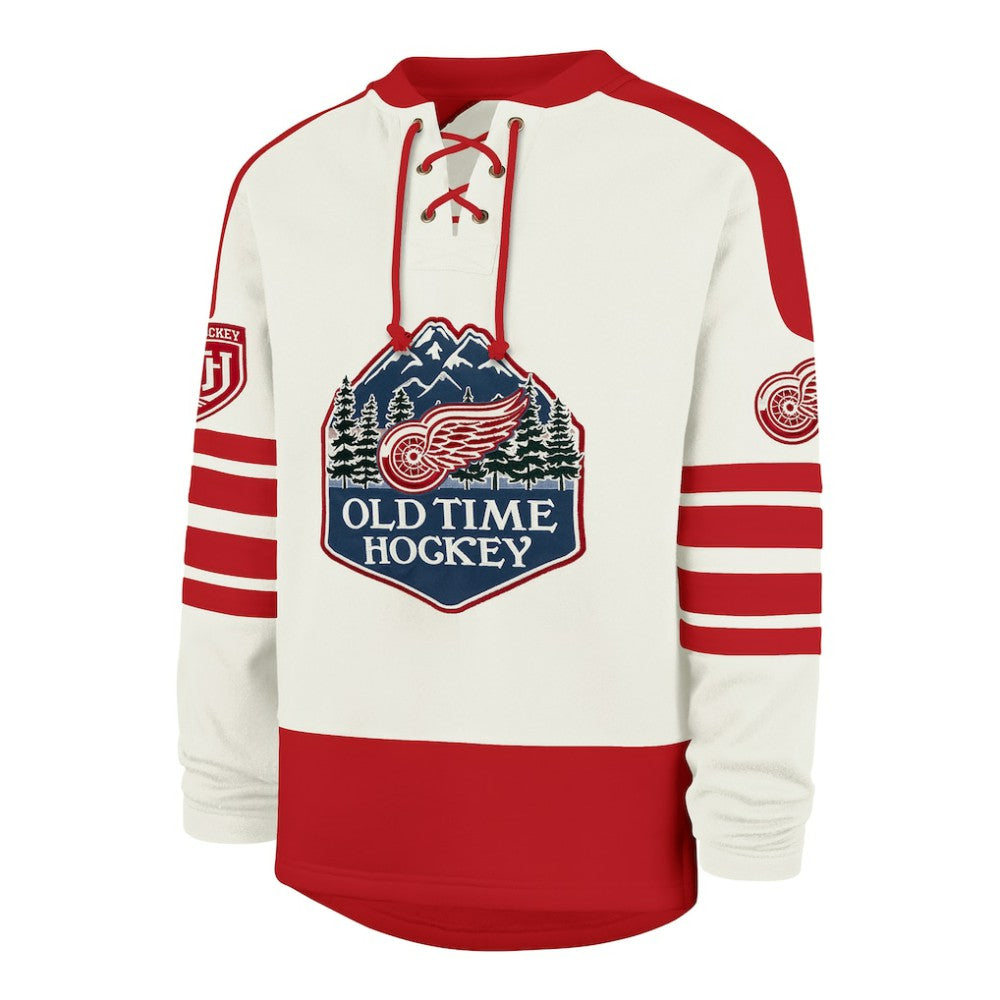Detroit Red Wings '47 Pond Hockey Trio Eternal Lacer Sweatshirt - Cream Sweatshirts