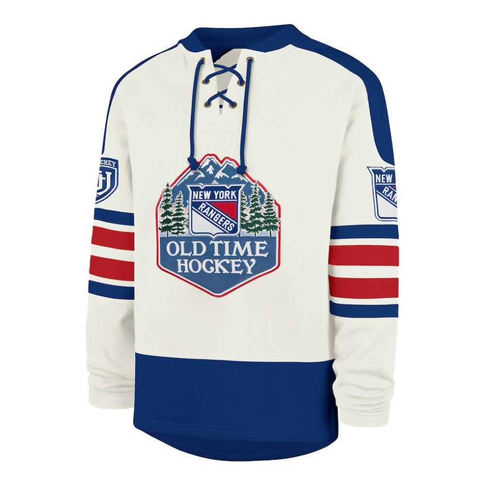 New York Rangers '47 Pond Hockey Trio Eternal Lacer Sweatshirt - Cream Sweatshirts