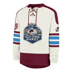 Colorado Avalanche '47 Pond Hockey Trio Eternal Lacer Sweatshirt - Cream Sweatshirts