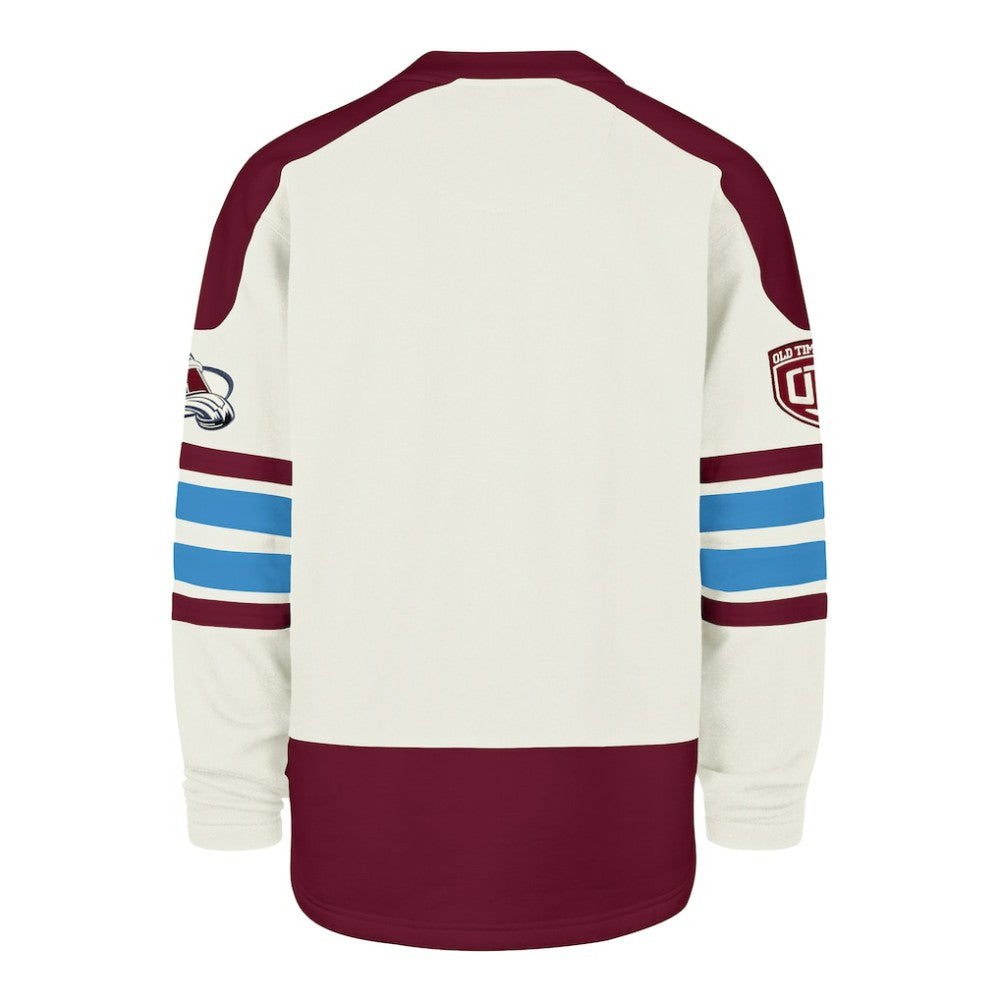 Colorado Avalanche '47 Pond Hockey Trio Eternal Lacer Sweatshirt - Cream Sweatshirts