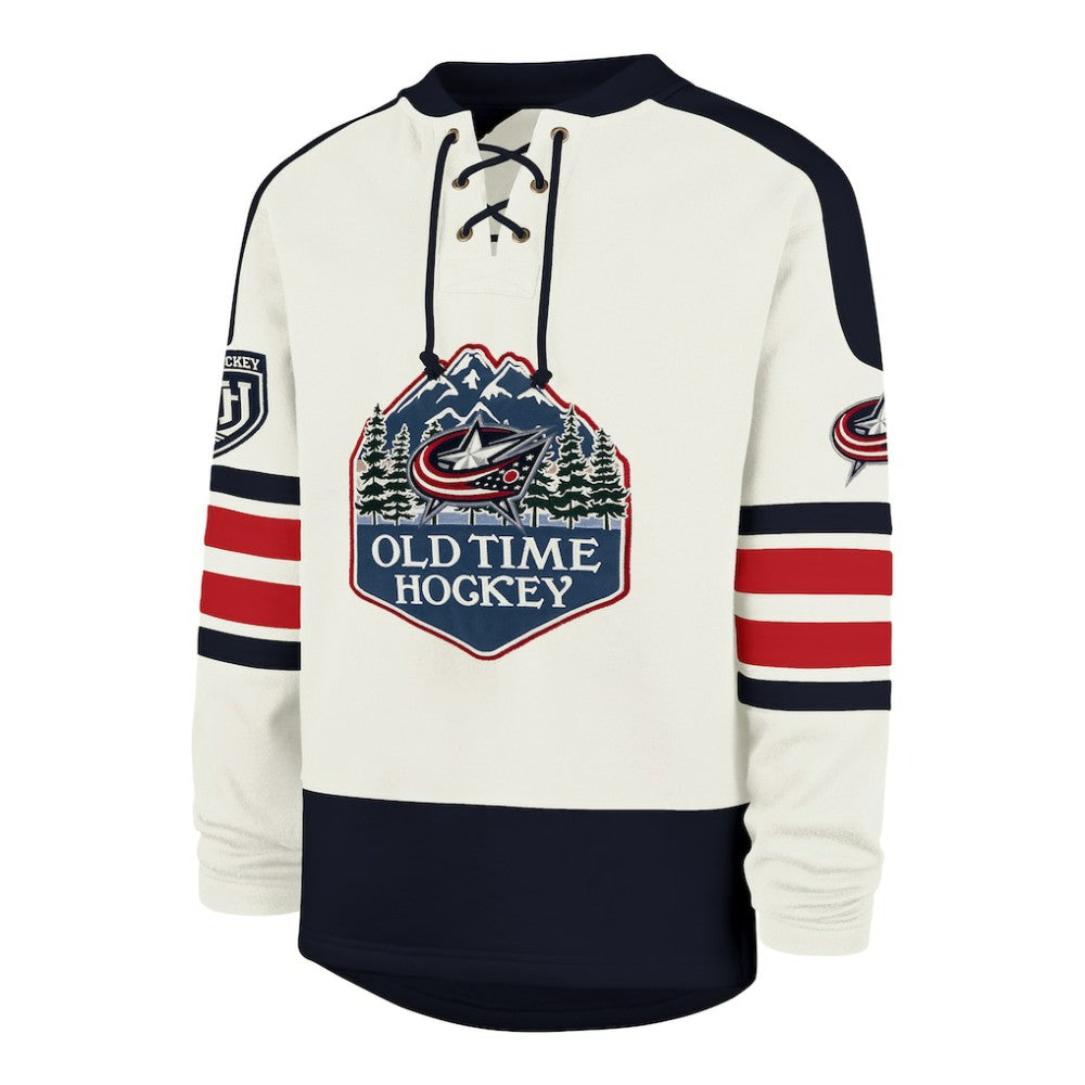 Columbus Blue Jackets '47 Pond Hockey Trio Eternal Lacer Sweatshirt - Cream Sweatshirts