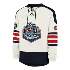 Columbus Blue Jackets '47 Pond Hockey Trio Eternal Lacer Sweatshirt - Cream Sweatshirts