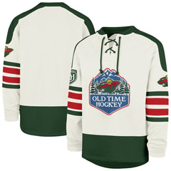 Minnesota Wild '47 Pond Hockey Trio Eternal Lacer Sweatshirt - Cream Sweatshirts