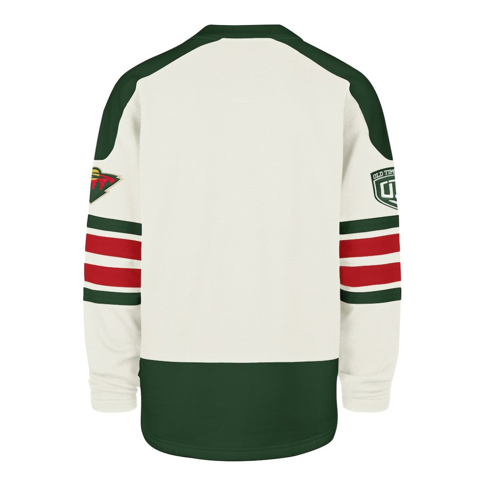 Minnesota Wild '47 Pond Hockey Trio Eternal Lacer Sweatshirt - Cream Sweatshirts