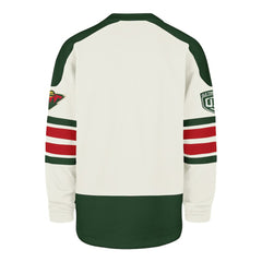 Minnesota Wild '47 Pond Hockey Trio Eternal Lacer Sweatshirt - Cream Sweatshirts