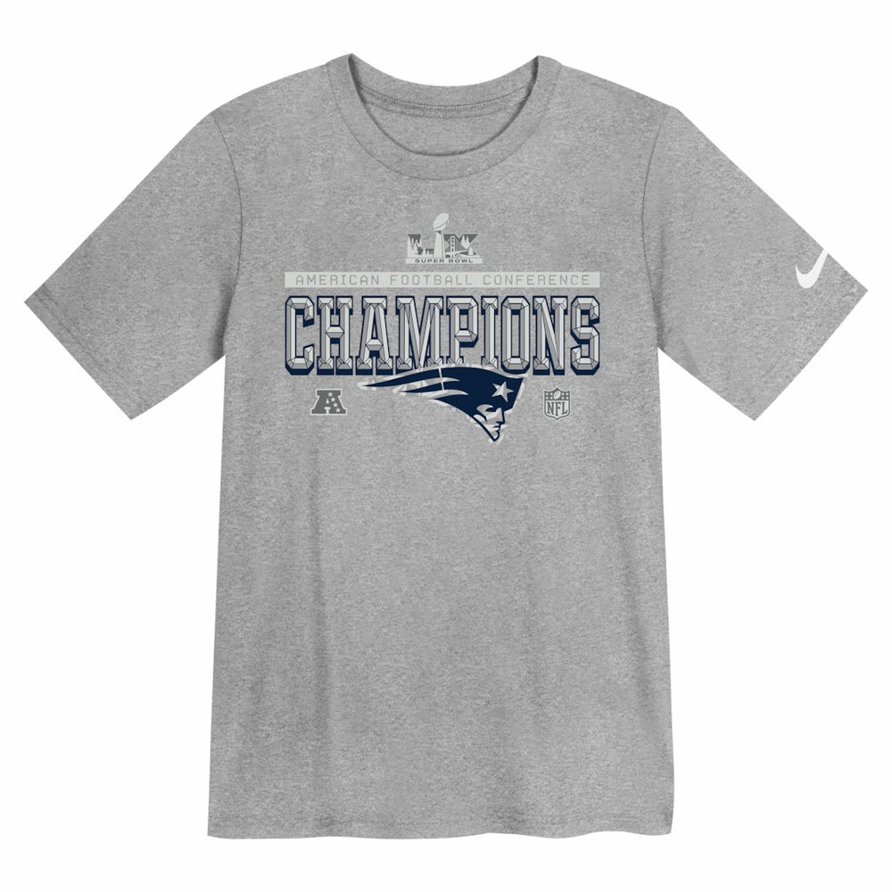 New England Patriots Preschool 2025 AFC Champions Locker Room Trophy Collection T-Shirt - Gray outlet