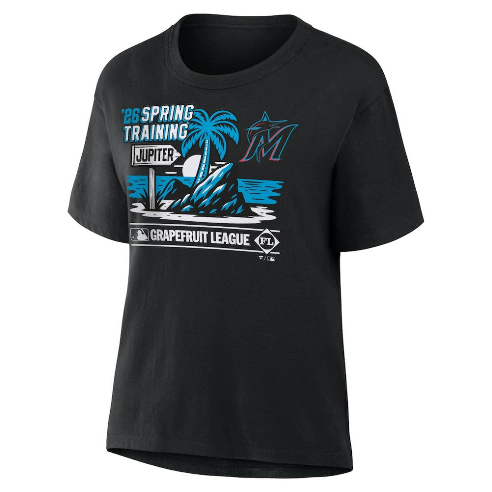 Miami Marlins Women's 2026 Spring Training Grapefruit League Hometown Special T-Shirt Black