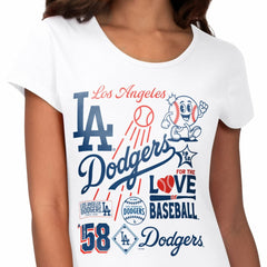Los Angeles Dodgers G-III 4Her by Carl Banks Women's Endzone Collage T-Shirt White