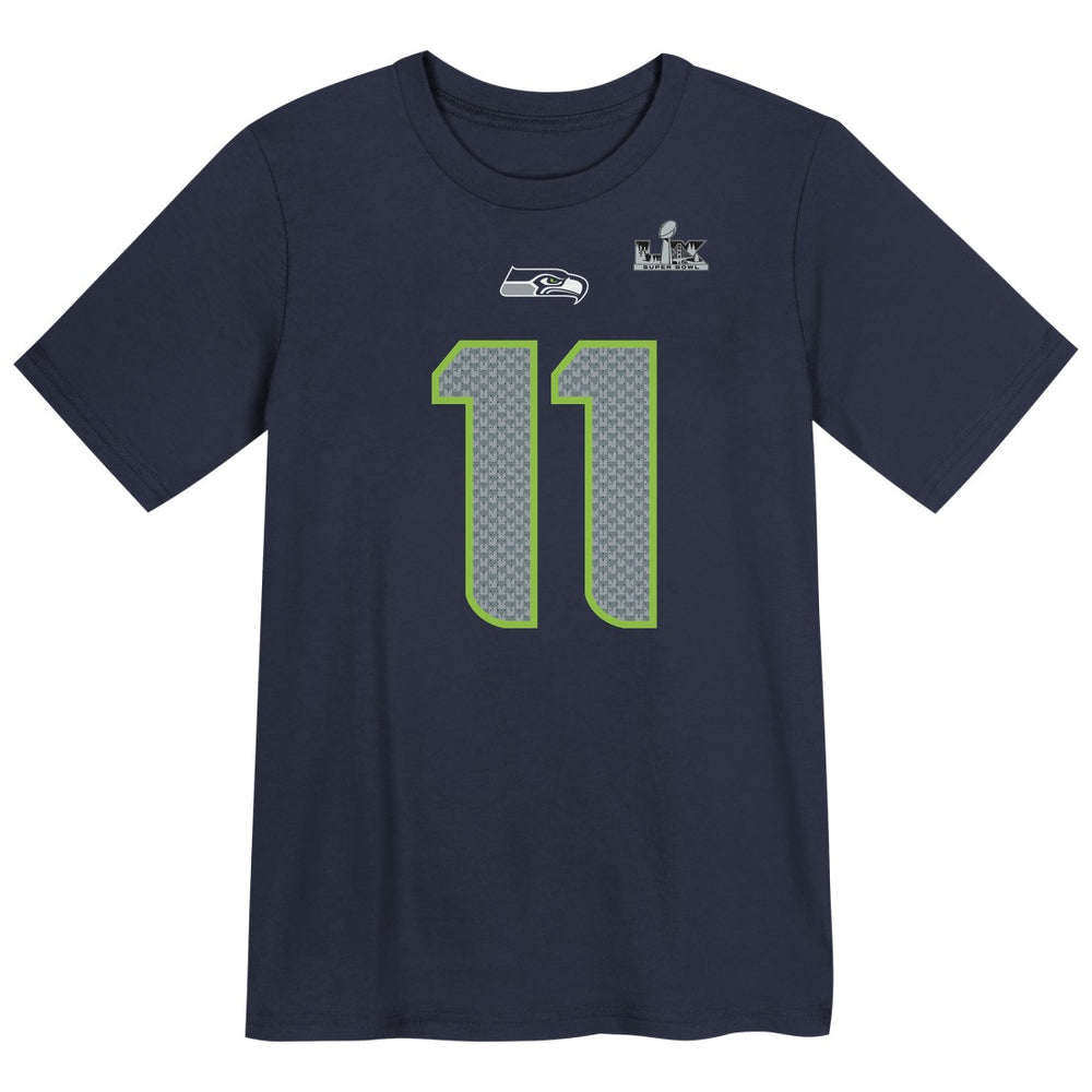 Jaxon Smith-Njigba Seattle Seahawks Preschool Super Bowl LX Patch Name & Number T-Shirt - College Navy cheap
