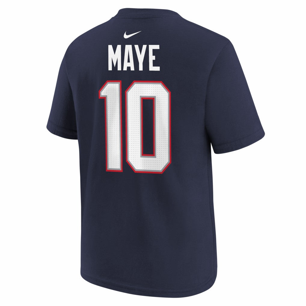 Drake Maye New England Patriots Youth Super Bowl LX Patch Name & Number T-Shirt - Navy discount