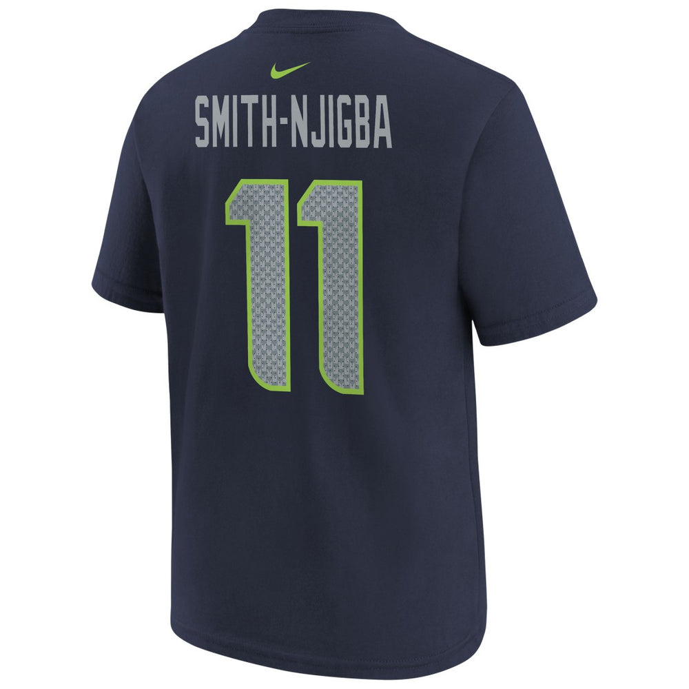 Jaxon Smith-Njigba Seattle Seahawks Youth Super Bowl LX Patch Name & Number T-Shirt - College Navy on sale