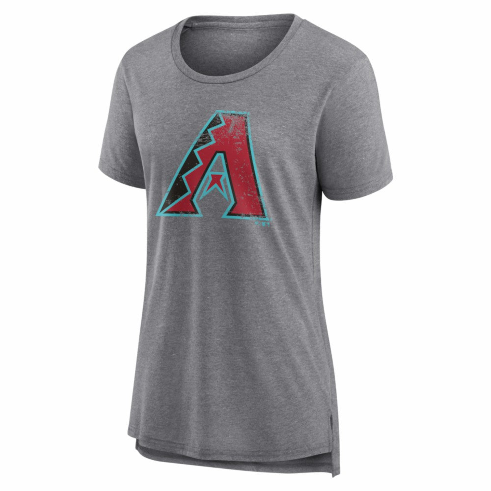 Arizona Diamondbacks Women's Heritage Personalized Any Name & Number Tri-Blend T-Shirt Gray