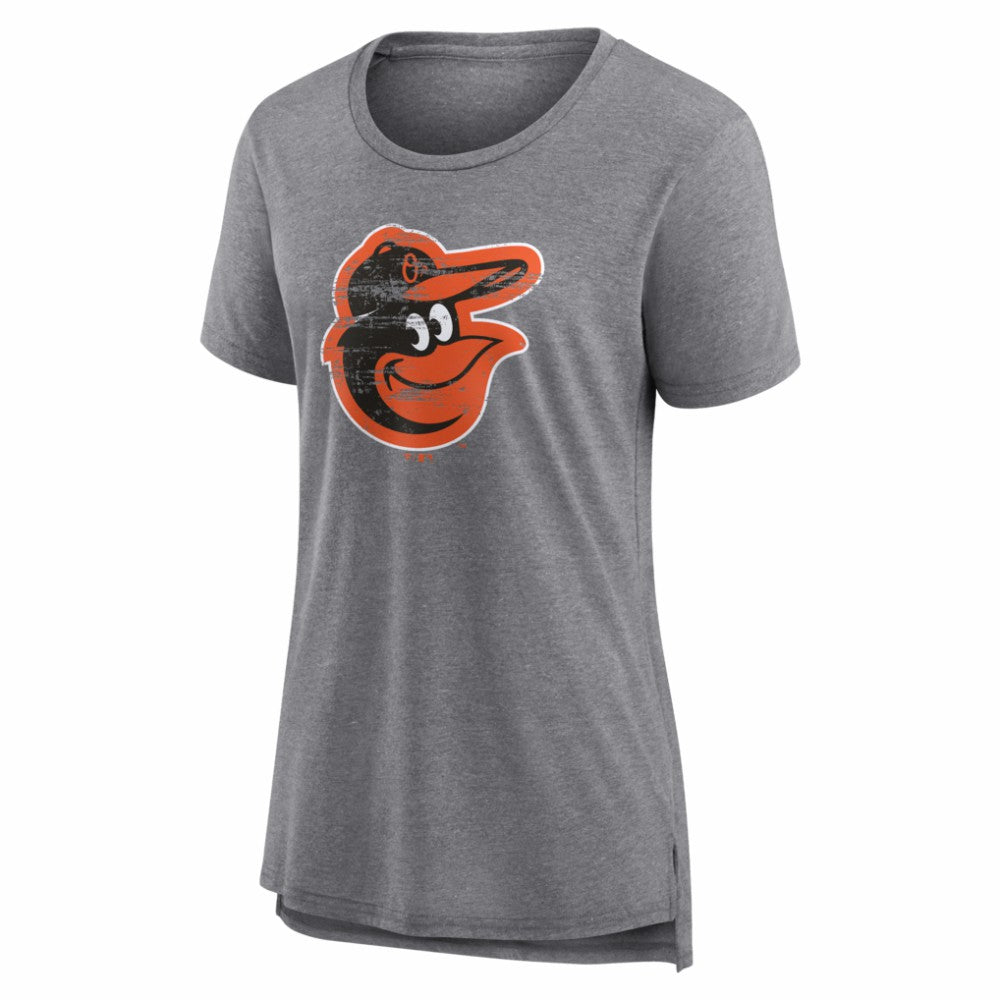 Baltimore Orioles Women's Heritage Personalized Any Name & Number Tri-Blend T-Shirt Gray