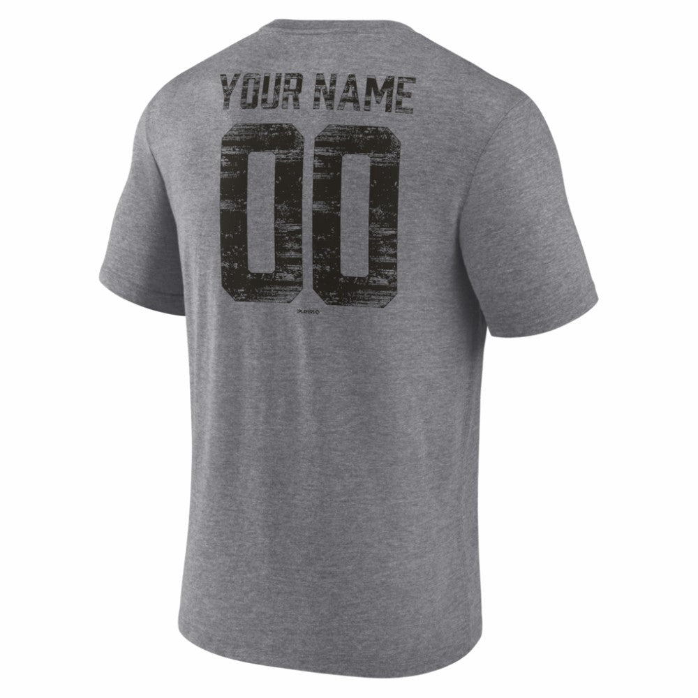 Chicago White Sox Heritage Personalized Any Name & Number Tri-Blend T-Shirt Gray