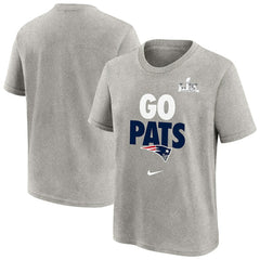 New England Patriots Youth Super Bowl LX Fast As Fast Gets Hometown Slogan T-Shirt - Gray discount