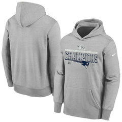 New England Patriots Youth 2025 AFC Champions Locker Room Trophy Collection Authentic Hoodie - Gray online