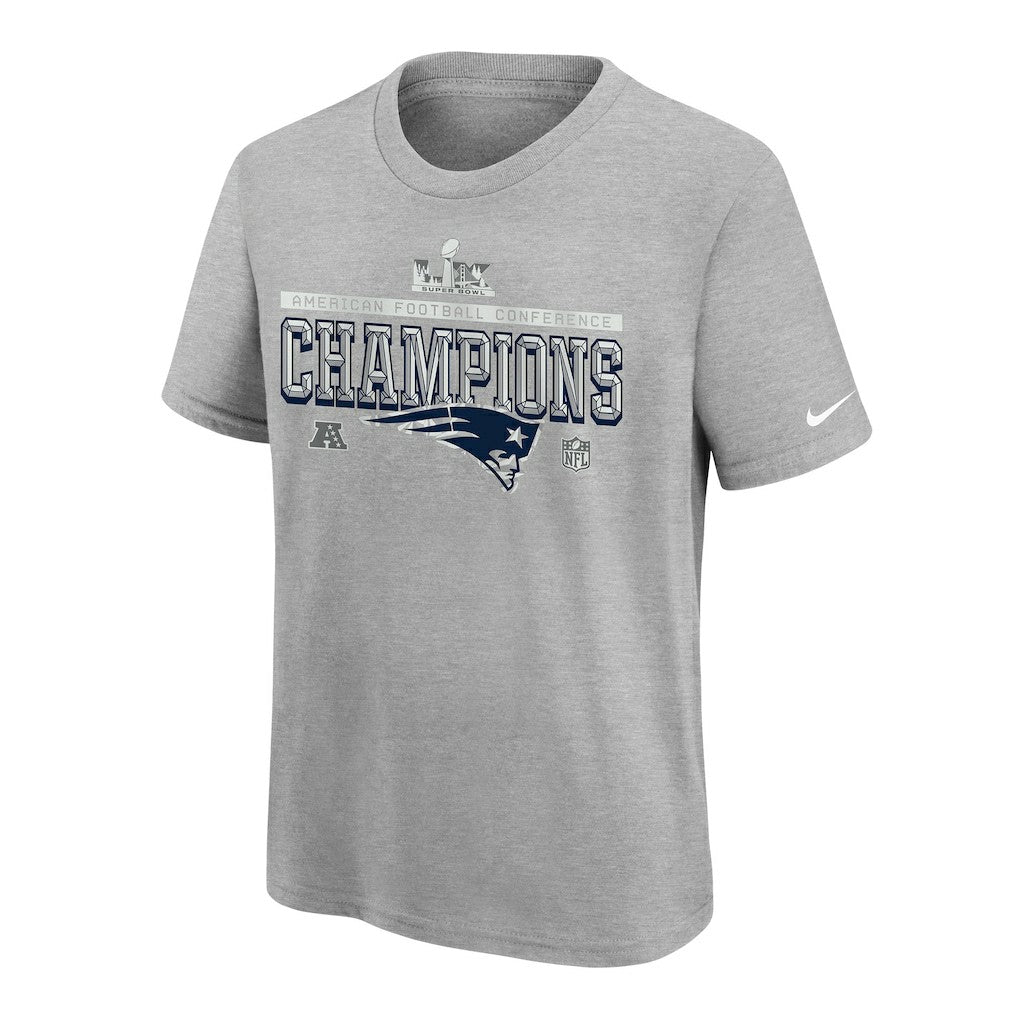 New England Patriots Youth 2025 AFC Champions Locker Room Trophy Collection Authentic T-Shirt - Gray cheap