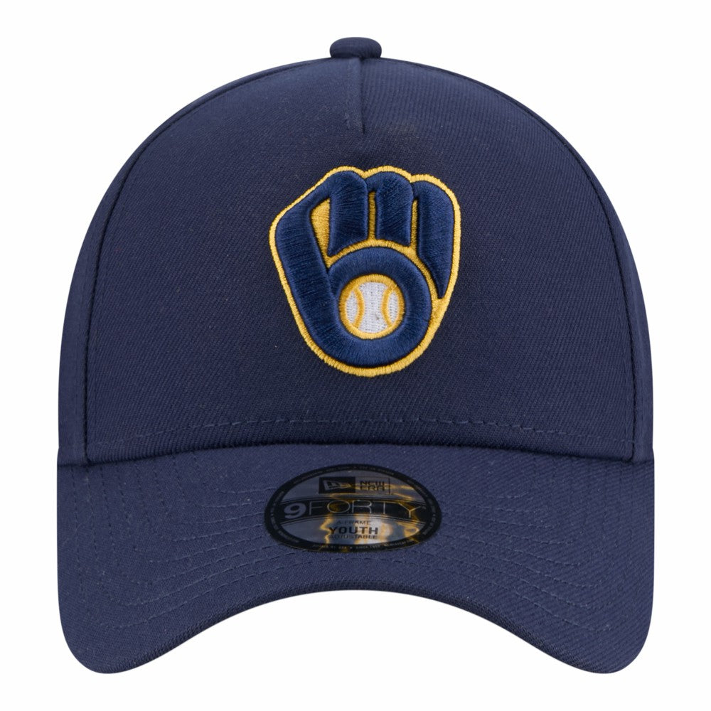 Milwaukee Brewers Youth 9FORTY A-Frame Adjustable Hat Navy