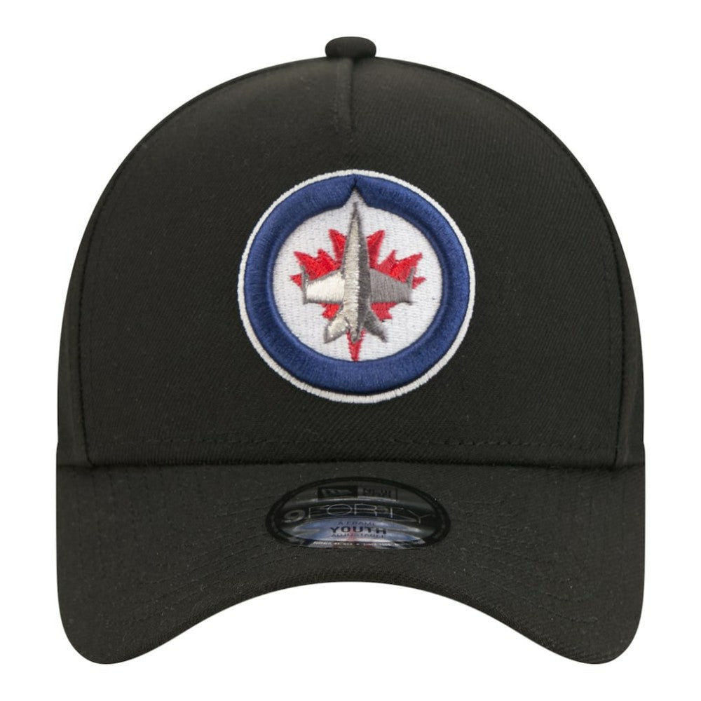 Winnipeg Jets New Era Youth 9FORTY A-Frame Adjustable Hat - Black Hats