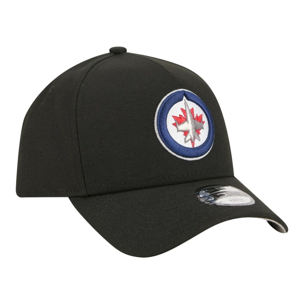 Winnipeg Jets New Era Youth 9FORTY A-Frame Adjustable Hat - Black Hats