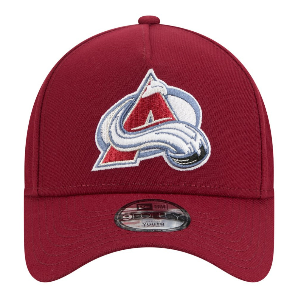 Colorado Avalanche New Era Youth 9FORTY A-Frame Adjustable Hat - Burgundy Hats
