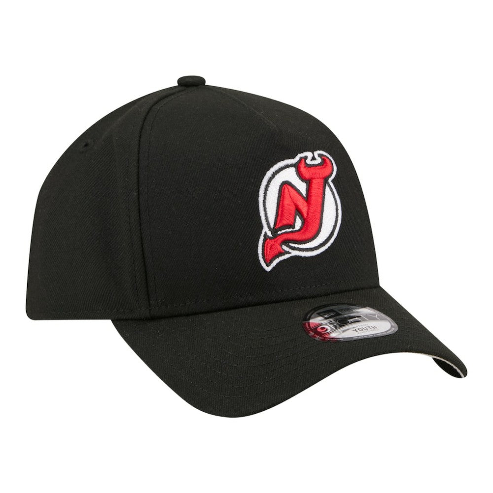 New Jersey Devils New Era Youth 9FORTY A-Frame Adjustable Hat - Black Jerseys