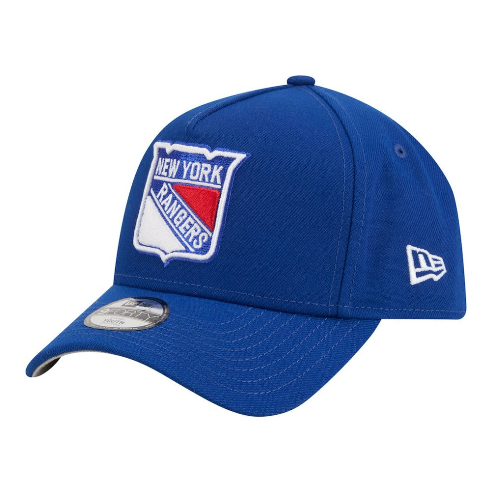 New York Rangers New Era Youth 9FORTY A-Frame Adjustable Hat - Blue Hats