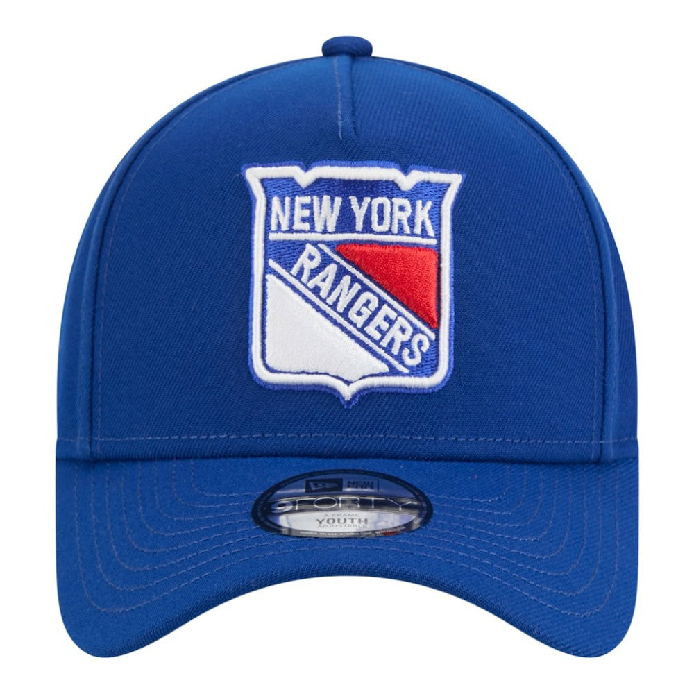 New York Rangers New Era Youth 9FORTY A-Frame Adjustable Hat - Blue Hats