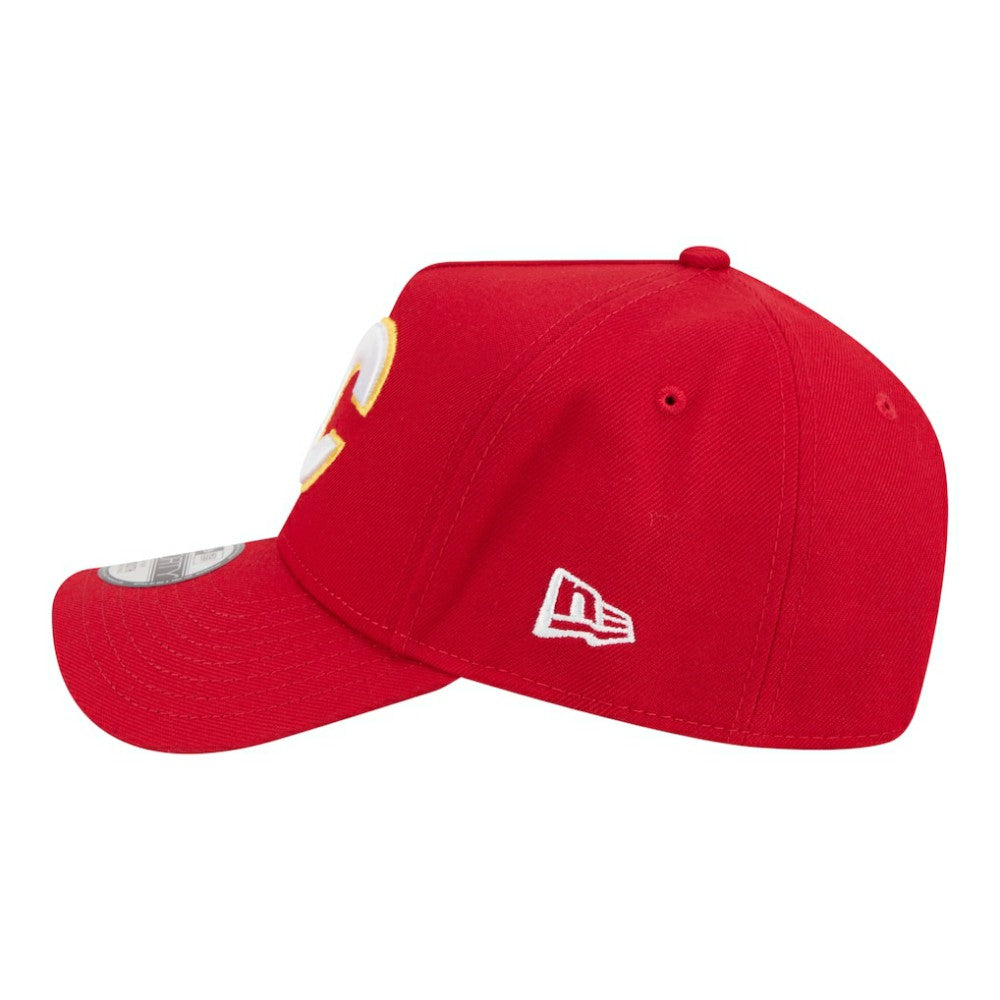 Calgary Flames New Era Youth 9FORTY A-Frame Adjustable Hat - Red Hats
