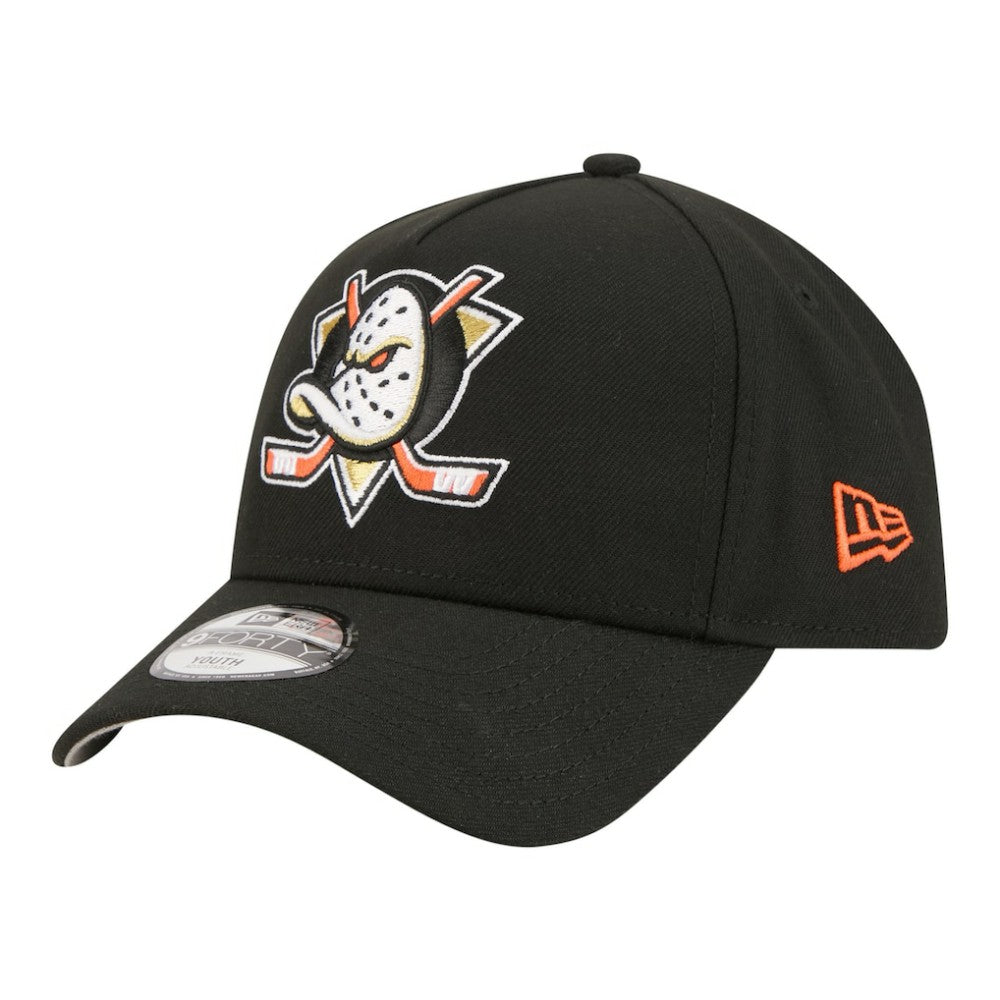 Anaheim Ducks New Era Youth 9FORTY A-Frame Adjustable Hat - Black Hats