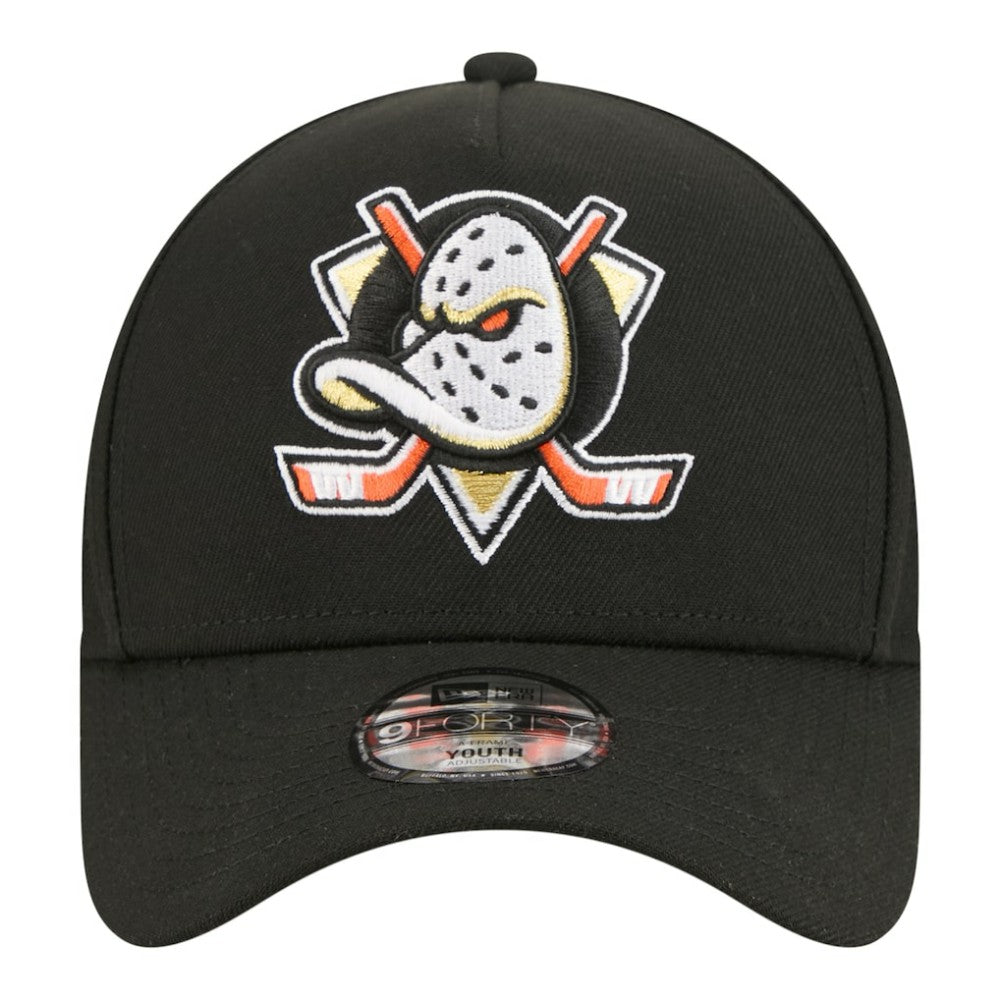 Anaheim Ducks New Era Youth 9FORTY A-Frame Adjustable Hat - Black Hats