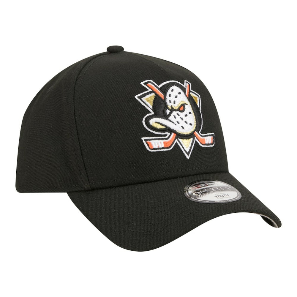 Anaheim Ducks New Era Youth 9FORTY A-Frame Adjustable Hat - Black Hats