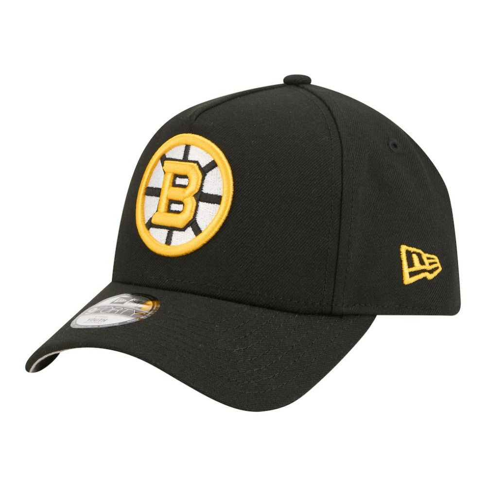 Boston Bruins New Era Youth 9FORTY A-Frame Adjustable Hat - Black Hats