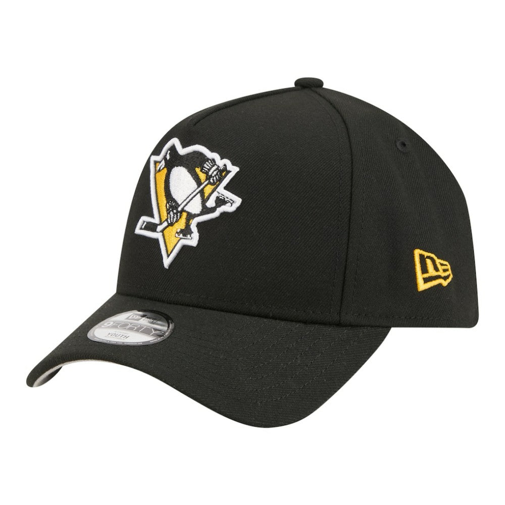Pittsburgh Penguins New Era Youth 9FORTY A-Frame Adjustable Hat - Black Hats