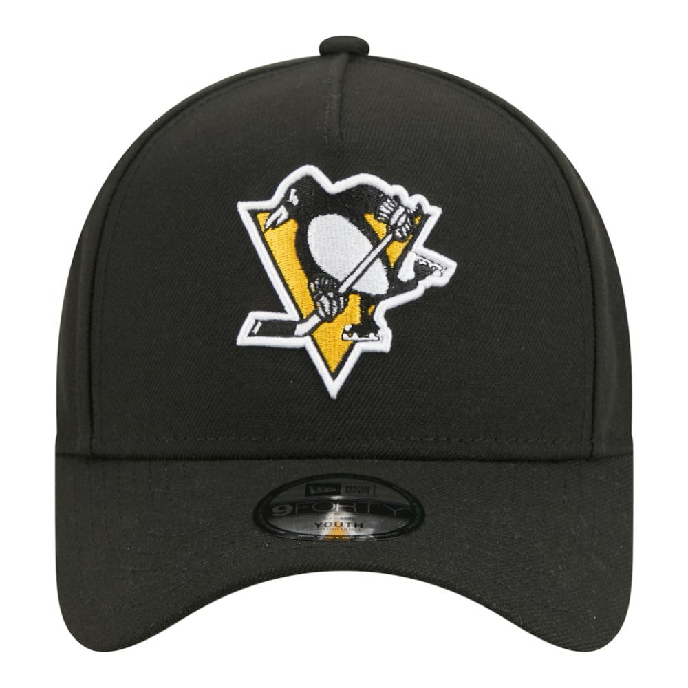 Pittsburgh Penguins New Era Youth 9FORTY A-Frame Adjustable Hat - Black Hats