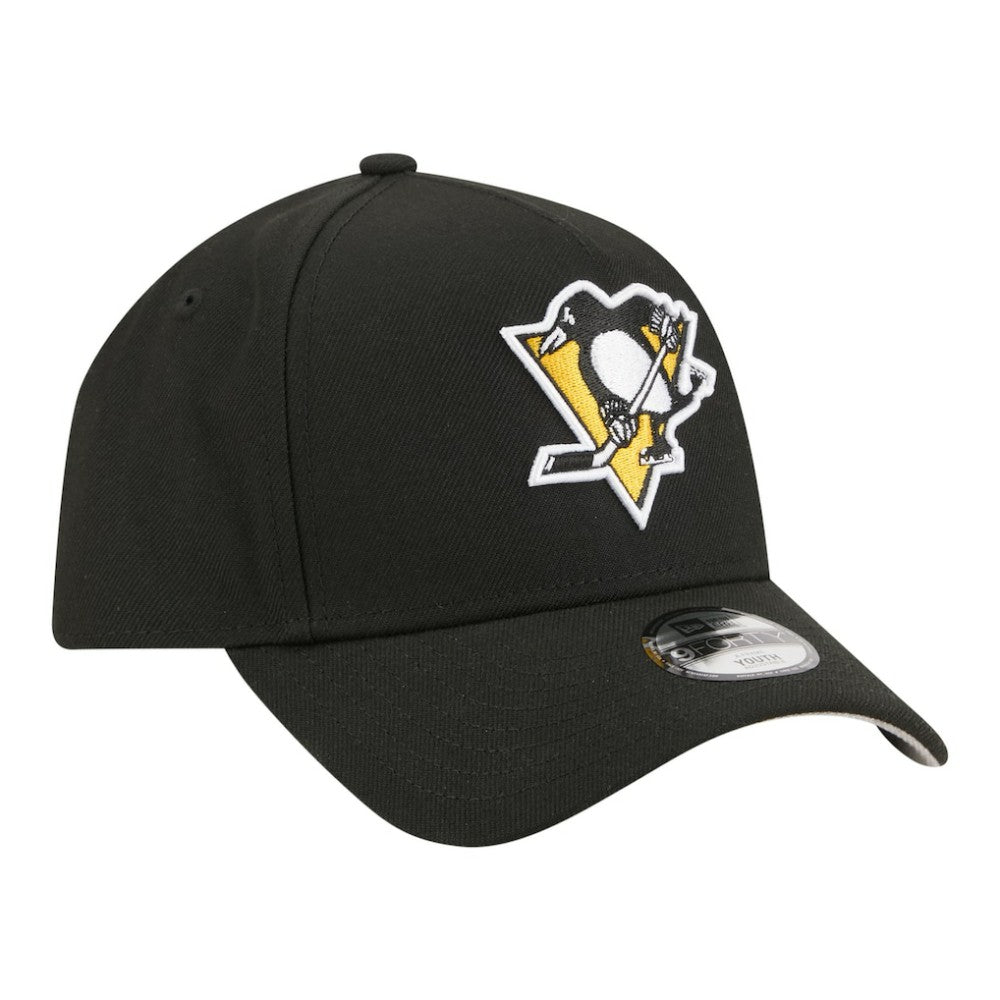 Pittsburgh Penguins New Era Youth 9FORTY A-Frame Adjustable Hat - Black Hats