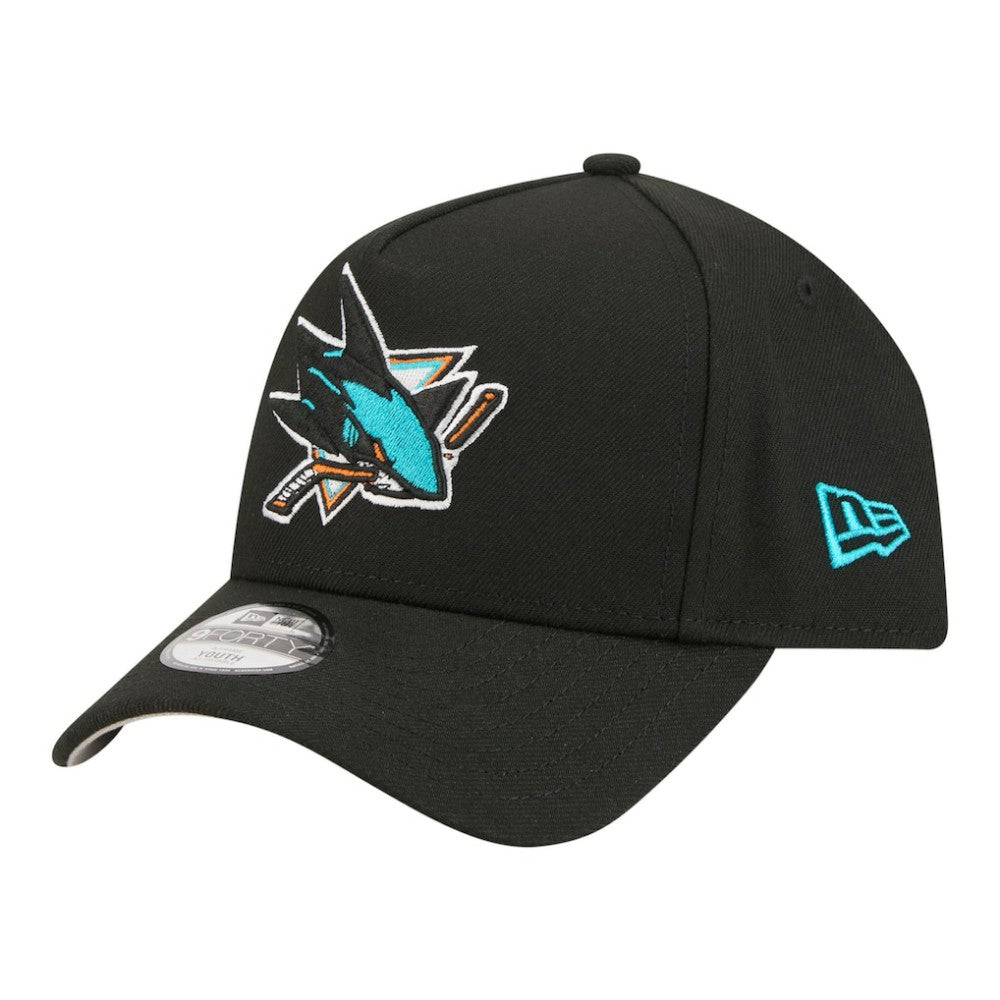 San Jose Sharks New Era Youth 9FORTY A-Frame Adjustable Hat - Black Hats