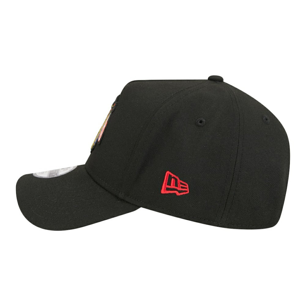 Chicago Blackhawks New Era Youth 9FORTY A-Frame Adjustable Hat - Black Hats