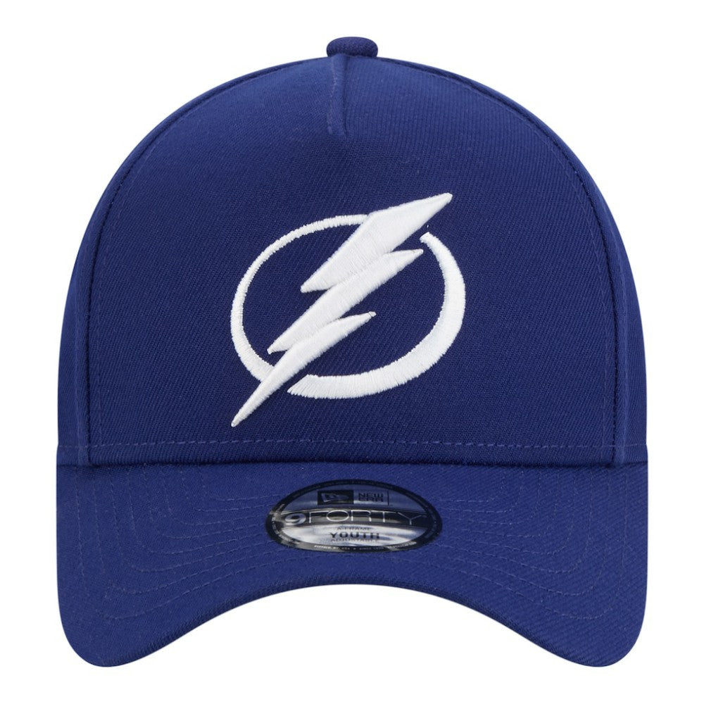 Tampa Bay Lightning New Era Youth 9FORTY A-Frame Adjustable Hat - Blue Hats