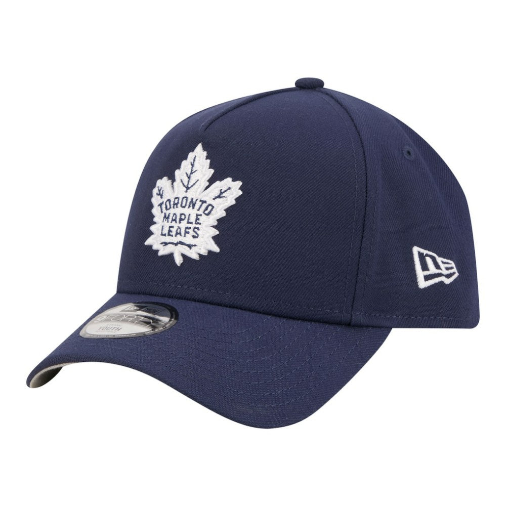 Toronto Maple Leafs New Era Youth 9FORTY A-Frame Adjustable Hat - Blue Hats