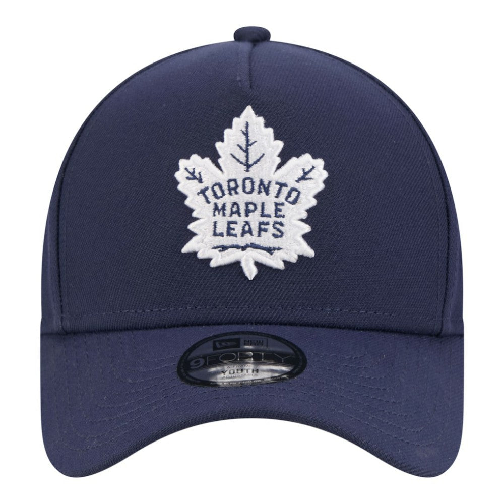 Toronto Maple Leafs New Era Youth 9FORTY A-Frame Adjustable Hat - Blue Hats