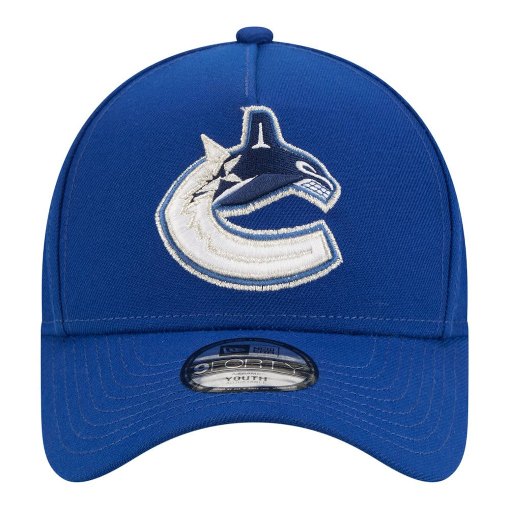 Vancouver Canucks New Era Youth 9FORTY A-Frame Adjustable Hat - Blue Hats