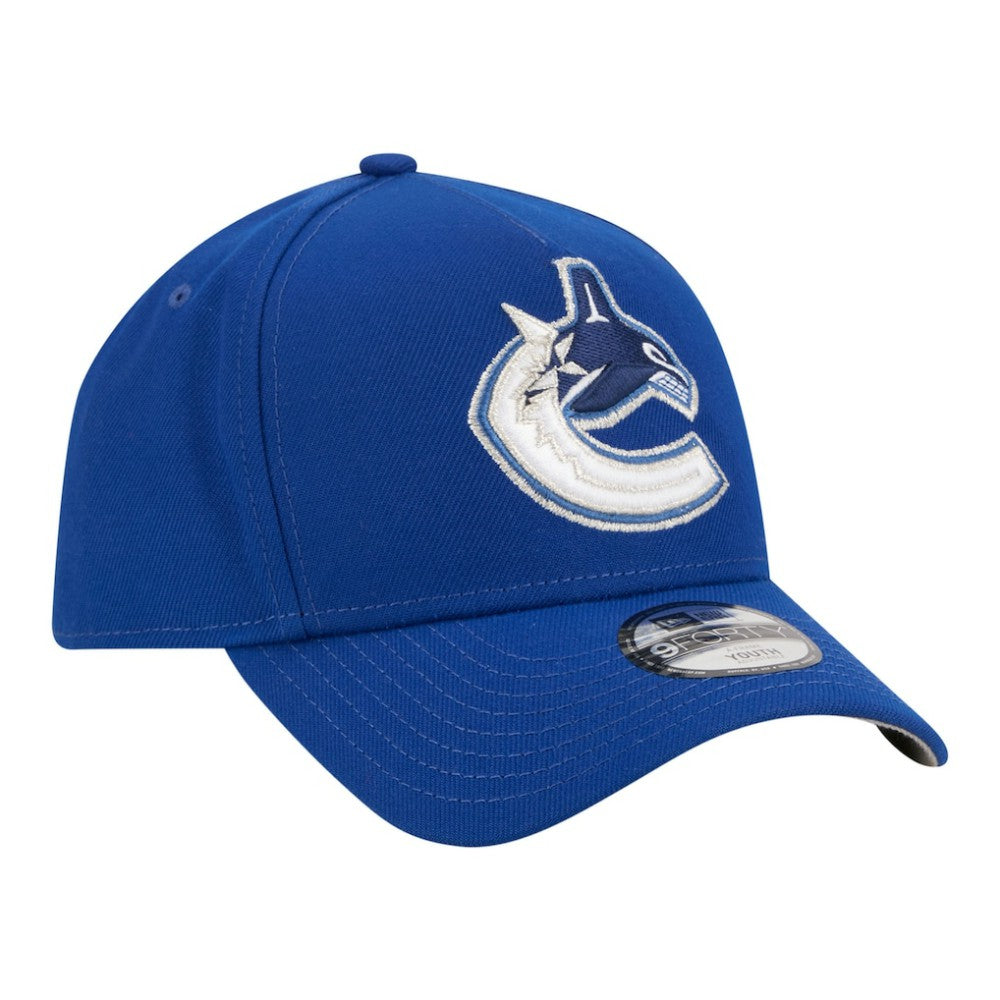 Vancouver Canucks New Era Youth 9FORTY A-Frame Adjustable Hat - Blue Hats